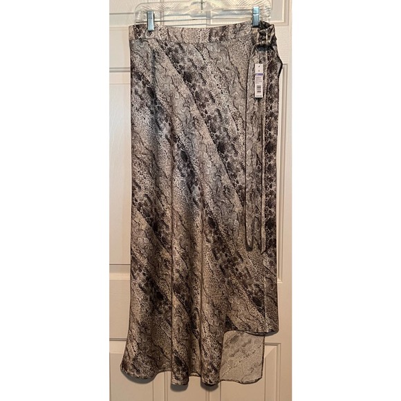 The Limited Snakeskin Putty Long Wraparound‎ Skirt Side Zipper & Tie Size 8 NWT - Picture 2 of 4